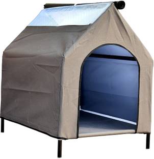 Homecute Elevated Portable Pet House - Small (Grey) Dog, Cat, Rabbit, Guinea Pig House