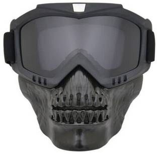 FABSPORTS FM11black protective goggles with detachable mask, Skull face, Anti UV, Windproof, soft foam padded for comfort. Used for Motorcycle, Dirt Bike off road, ATV Ride, snowboarding, skiing, cycling etc Wood-working  Safety Goggle