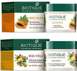 BIOTIQUE PAPAYA SCRUB+FRUIT PACK Scrub