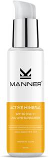 Manner Sunscreen - SPF 30 PA+++ Sunscreen Lotion with SPF 30 PA+++ | Broad Spectrum Ultra Light Sunscreen lotion With Titanium Dioxide & Niacinamide, Fragrance Free, Non Greasy, Non-Comedogenic