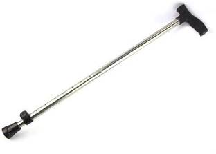 Magna Height Adjustable Iron Single Walk stick (SS coated ) Walking Stick