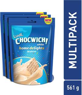 LuvIt Chocwich White Home Delights Wafer Chocolates | Crunchy & Delicious | Homepack | Gift Combo Bars