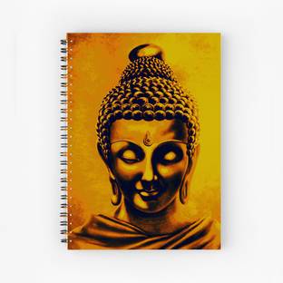 Furnish Marts Buddha A5 Size Wiro Bound Spiral Notebook Diary ( 90 GSM Natural Shade Paper ) A5 Note Book Unruled 160 Pages