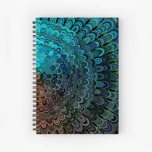 Art Bundle Green peacock pattern ( 160 Pages Unruled, A5, 90 GSM Natural Shade Paper ) A5 Note Book no 160 Pages