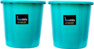 Homix Plastic Dustbin (Green, Pack of 2) Plastic Dustbin