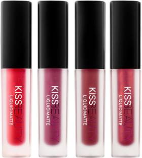 Kiss Beauty Liquid Lipstick Set of 4 (multicolor, 20 ml)