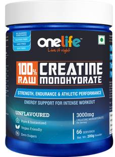 OneLife 100% Raw Creatine Monohydrate Powder [Pure & Unflavored, Vegan Friendly] Creatine