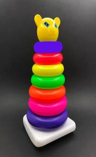 VRUX Ring Colorful Teddy Rings with Smiley Stacking Play Set Toy for Kids 6 Month to 2 Year Baby's Made in India Pretend Role Play Set Children Learn Play Fun Toddler Kids Set