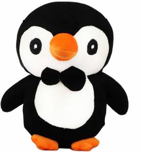 Webby Soft Animal Plush Penguin Toy Black  - 20 cm
