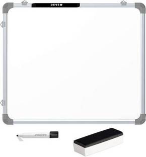 Devew Non Magnetic Plastic Whiteboard 2X2 ft one Side White Marker and Reverse Side Chalk Board Surface with 1 Marker and 1 Duster Whiteboards and Duster Combos