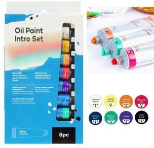 Funity Set of 8 Mont. M. oil Paint set with 18ml quantity of each color Premium Painting Art Craft Artist