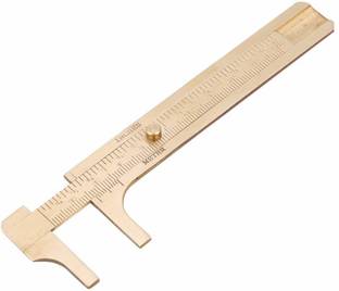 Gulabs Brass Vernier Caliper Sliding Gauge Double Scale Ruler Measuring Precise Micrometer Measurement Tool, 100 mm BY Gulab's Tools GT-Vernier caliper brass Vernier Caliper