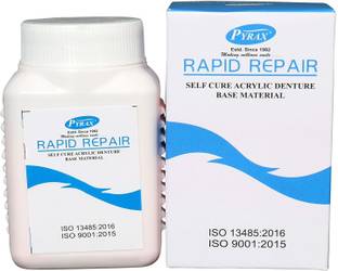 pyrax Rapid Repair Powder,Cold Cure Powder (Denture base materials for all types of repairs of Acrylic dentures.) 100 Gms X 1 Pcs Powder Dental Elevator