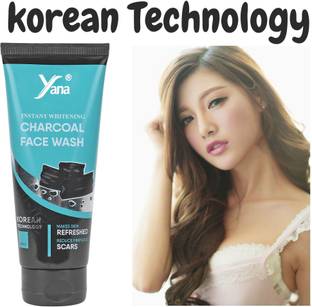 Yana INSTANT WHITENING CHARCOAL FACE WASH || KOREAN TECHNOLOGY || CHARCOAL FACE WASH FOR GIRLS || INSTANT WHITENING CHARCOAL FACE WASH || KOREAN TECHNOLOGY || INSTANT WHITENING FACE WASH FOR ACNE PIMPLE PIGMENTATION ANTI POLLUTION DUST REMOVER Face Wash