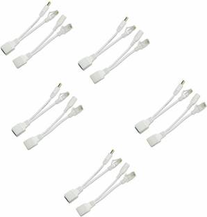 LipiWorld Power Over Ethernet PoE Injector Splitter Adapter PoE Cables (5 PCS) Wired Ethernet Lan Adapter compatible with Windows