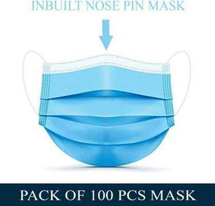 STYLERA Surgical Mask-100. 100 Pcs. 3 Ply Mask With Nose Pin, Unbreakable Ear loops (Ultrasonically Welded) & Ultra Soft Ear loops (which does not hurt ears) 3 Layer Pharmaceutical Breathable Surgical Pollution Face Mask For Men, Women, Kids 3 Layer Pharmaceutical mask 100 Pcs. Surgical Mask (Blue, Free Size, Pack of 100, 3 Ply) Surgical Mask Surgical Mask Surgical Mask