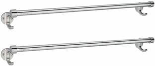 aligarian Steel 24inch Wall Mounted Towel Rod -Open Base (Pack of 2) Silver Towel Holder