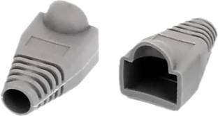 Wizzo (Pack of 100 Pieces) Rubber Plug Boot Cap Cover Protector for RJ45 Ethernet LAN Cable Connectors - Grey RJ45 Wire Connector
