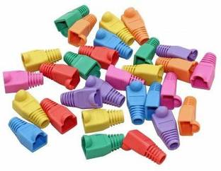 LipiWorld RJ45 Boot Plastic RJ45 Ethernet Network Cable Strain Relief Boots Cable Cap Connector Plug Covers for CAT5 CAT5e CAT6 (Pack of 25) Boot Plastic Cap Wire Connector