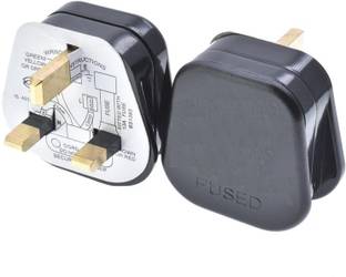 WOWSOME UK Type Flat Pin Universal 3 Pin 13 AMP Plug Appliance Power cord Socket Adapter with Fuse Three Pin Plug