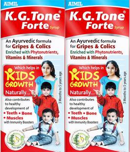 AIMIL K.G. Tone Forte Natural Herbs Mix Syrup for Kids Growth and Immunity Booster (Pack of 2)