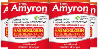 AIMIL Amyron Multivitamins Tablet for Men & Women with 34 Ingredients for All Age| Reduce Tiredness & Fatigue | Improves Haemoglobin Level (Pack of 4)