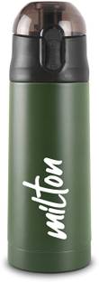 MILTON New Crown 600 Thermosteel Hot or Cold Water Bottle, 500 ml, Green 500 ml Water Bottle