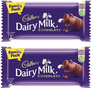 Cadbury Dairy Milk Chocolate Family pack 130 gram Pack Of 2 Bars