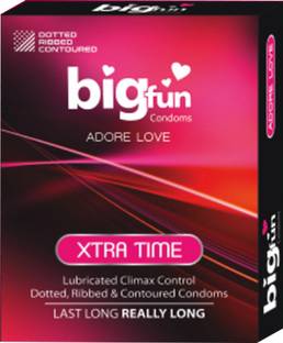 BIGFUN Lubricated Dotted Condoms 3pcs Each (Xtra Time) Condom