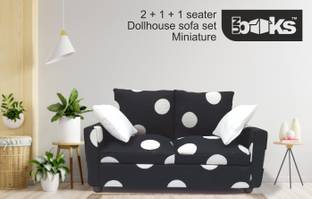 UNBOKS Dollhouse miniature sofa set of 3 (PolkaDot)