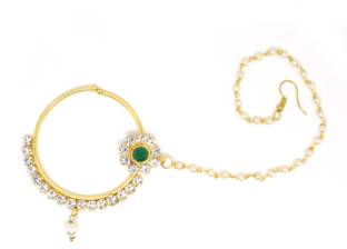Reesha Jewel Cubic Zirconia Gold-plated Plated Brass Nathiya