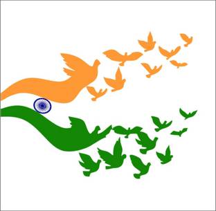 Sticker Hub 68 cm Republic Day Special "Tiranga" Wall Sticker Self Adhesive Sticker