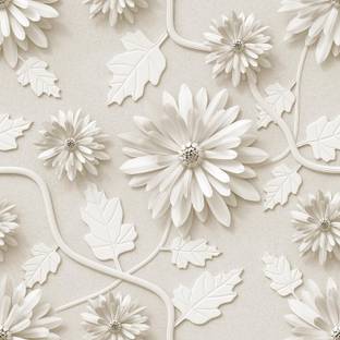 Zedexgraphics Floral & Botanical White Wallpaper