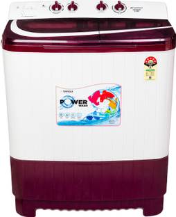 Sansui 8.5 kg Semi Automatic Top Load Washing Machine Red, White