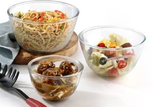 cello Glass Mixing Bowl mixing bowl (set of 3) 500,1000,1500 ML.