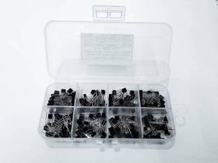 Infinity Goods 8value 200PCS Transistors Kit BC557 BC547 2N2222 2N2907 2N3904 2N3906 S8050 S8550 8value 200PCS Transistors Box Pack Electronic Components Electronic Hobby Kit
