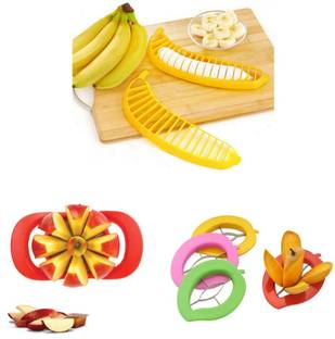 THE CIVIC SHOPPER Combo of Apple Cutter, Mango Cutter & Banana Cutter (Pack of 3, Multi Color) Chopper