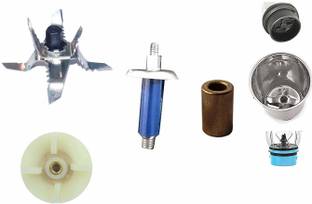 PMW Mixer Grinder Jar Bush + Shaft + Washer + All-in-one Multi Function Stainless Steel Jar Blade + Coupler - Doesnt Fit Sujata, Preethi, Butterfly & Panasonic Mixer Blender Blade