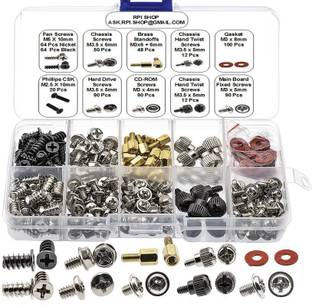 RPI SHOP Nut & Bolt Set - 640 pcs Screw Kit For PC Computer Screw, Standoffs, Screws for Hard Drive, Computer Case, Motherboard, Fan Power Graphics
