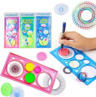 CRAZYGOL Spirograph Geometric Ruler Drafting Tools Stationery for Students Drawing Ruler