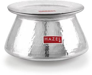 HAZEL Aluminium Hammered Finish Handi With Lid Biryani Rice Cooking Pot Degri Tope Patila vessel, 28.5 cm, 10 Litre Handi 10 L with Lid