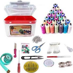 Macaw two Layer Sewing Kit Box With All Sewing Accessories 24spool Sewing Kit