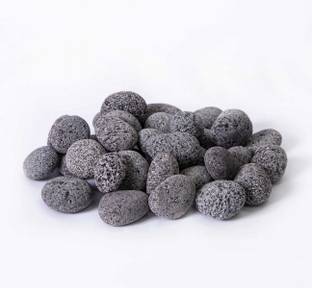 Naturally Green black lava pebbles 5 kg Regular Oval Rock Pebbles