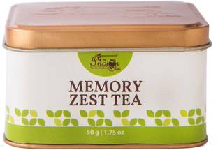 The Indian Chai Memory Zest Tea 50g | For Memory, Focus, Clarity | Herbal Tea with Super Brain Herbs | Caffeine Free | Herbal Tea Tin