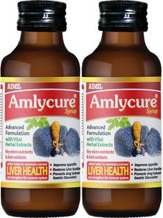 AIMIL Amlycure Syrup Healthy Liver Tonic with Herbal Properties for Improved Digestion and Better Appetite (Pack of 2)