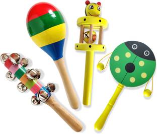 ZeroOneCraft Baby Rattle Wooden Musical Infant Toys for Boys Girls Rattle