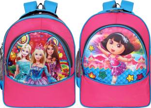 bayo Dora & Barbie Combo 2 piece 30 Liter 16 ×12 inch Pre-School 31cm For Nursery (LKG/UKG/1st std) Girls School Bag Waterproof School Bag Waterproof School Bag