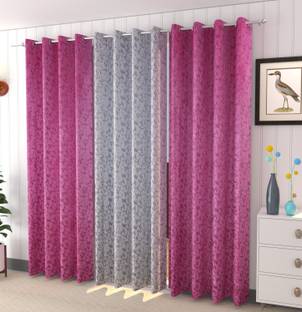 Galaxy Home Decor 153 cm (5 ft) Velvet Room Darkening Window Curtain (Pack Of 3)