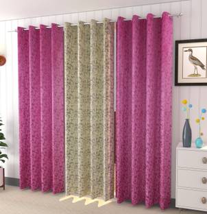Galaxy Home Decor 214 cm (7 ft) Velvet Door Curtain (Pack Of 3)