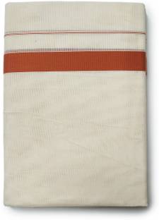 Chithra Fabrics 100% Cotton Kerala Mundu With Attractive 1'Inch Brick Border 4.00'Meter Solid Men Dhoti